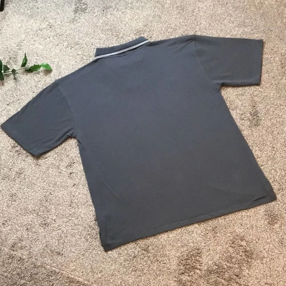 NWT Vintage 80s 90s Badge Gray Polo Shirt Sz Large